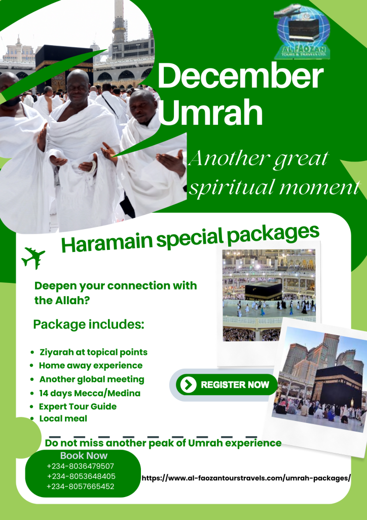 December Umrah packages for Al-Faozan Tours and Travels