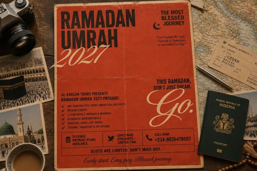 Al-Faozan Tours & Travels presents the Ramadan Umrah 2027 Package. We handle everything — so you can focus on what matters most: your ibadah.
